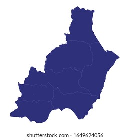 High Quality map of Almeria is a province of Spain, with borders of the municipalities