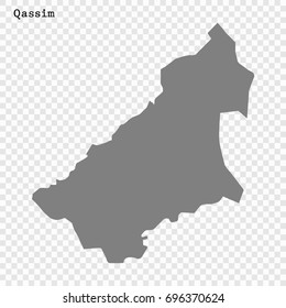 High quality map of Al-Qassim is a region of Saudi Arabia