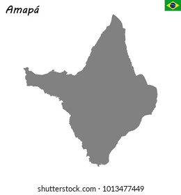 High Quality map of Amapa is a state of Brazil