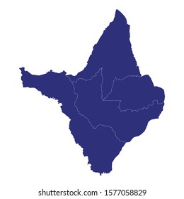 High Quality map of Amapa is a state of Brazil, with borders of the municipalities