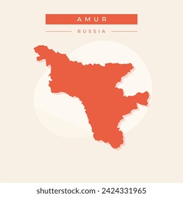 High Quality map of Amur Oblast is a region of Russia with borders of the districts