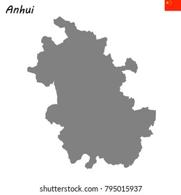 High Quality map of Anhui is a province of China