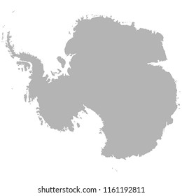 High quality map of Antarctica with borders of the regions on white background