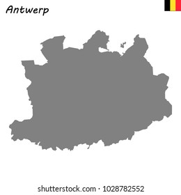 High Quality Map Of Antwerp Is A Province Of Belgium