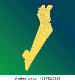 Mapa de alta calidad de Aracaju es una ciudad de Brasil, con fronteras de los distritos. Mapa de Aracaju para el diseño de su sitio web, aplicación, UI. EPS10.