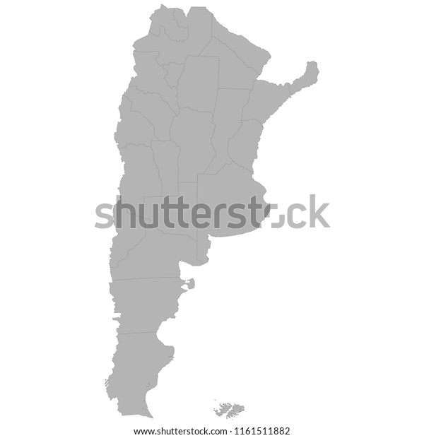 High Quality Map Argentina Borders Regions Stock Vector (royalty Free 