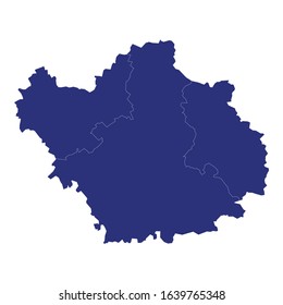 High Quality map of Aube is a department of France, with borders of the arrondissement