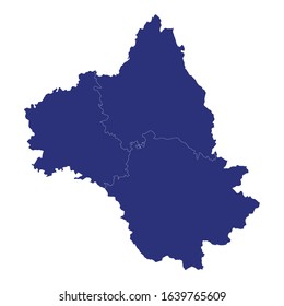 High Quality map of Aveyron is a department of France, with borders of the arrondissement