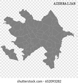 High quality map of Azerbaijan with borders of the regions or counties 