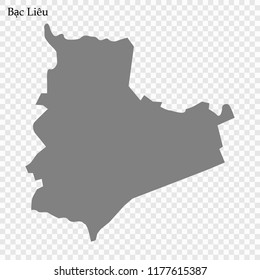 High Quality map of Bac Lieu is a province of Vietnam