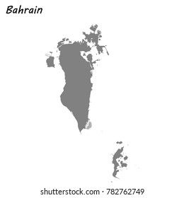High quality map of Bahrain