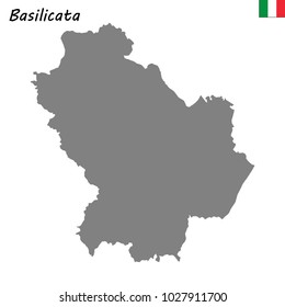 High Quality map of Basilicata is a region of Italy