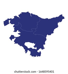 High Quality map of Basque Country is a region of Spain, with borders of the provinces