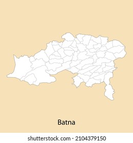 Mapa de alta calidad de Batna es una provincia de Argelia, con fronteras de distritos