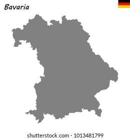 High Quality map of Bavaria is a state of Germany