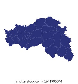 High Quality map of Belgorod Oblast is a region of Russia with borders of the districts