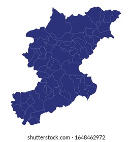 Die Hochqualitätskarte von Belluno ist eine italienische Provinz, die an die Grenzen der Gemeinden grenzt
