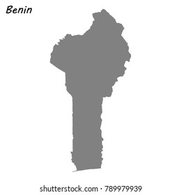 High quality map of Benin