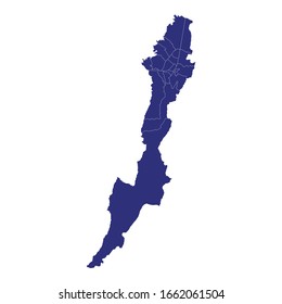 High Quality map of Bogota is a Department of Colombia with borders of the Municipalities