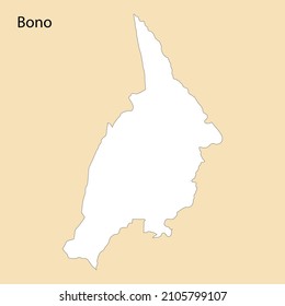 High Quality map of Bono is a region of Ghana, with borders of the districts