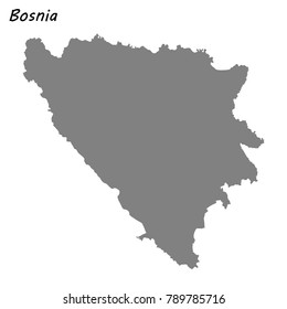 High quality map of Bosnia