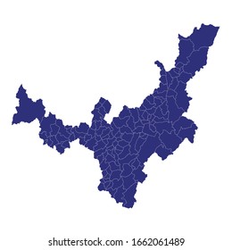 High Quality map of Boyaca is a Department of Colombia with borders of the Municipalities