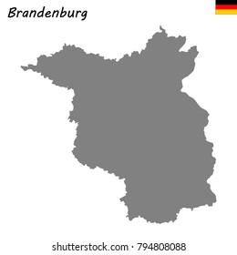 High Quality map of Brandenburg is a state of Germany
