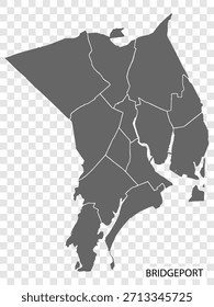 High Quality map Bridgeport  is a city  of United States, with borders of the districts. Map Bridgeport  of Connecticut for your web site design, app, UI. EPS10.