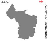 High Quality map of Bristol is a ceremonial county of England