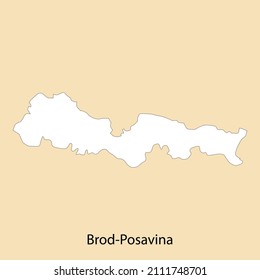 High Quality map of Brod-Posavina is a region of Croatia, with borders of the districts