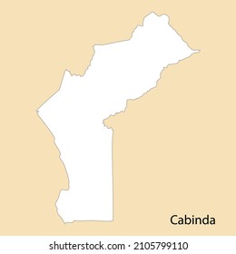 High Quality map of Cabinda is a region of Angola, with borders of the districts