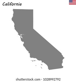 High Quality map of California is a state of United States