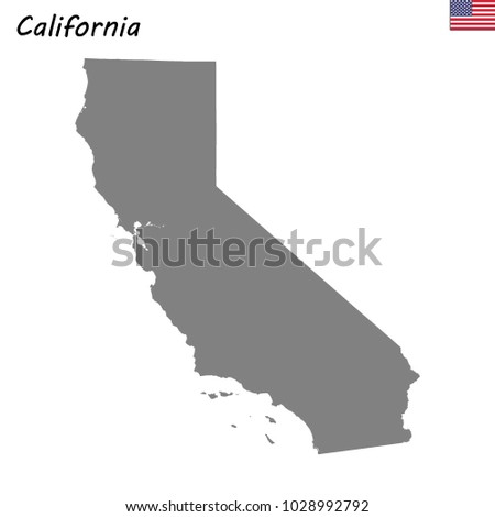 High Quality map of California is a state of United States
