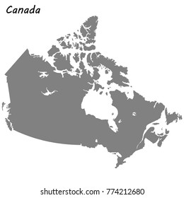 High quality map of Canada