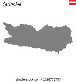 High Quality map of Carinthia is a state of Austria