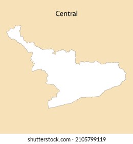 High Quality map of Central is a region of Ghana, with borders of the districts
