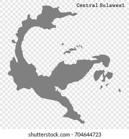 High Quality map of Central Sulawesi is a province of Indonesia