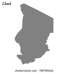 High quality map of Chad