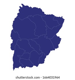 Mapa de alta calidad de Chaiyaphum es una provincia de Tailandia, con fronteras de los distritos