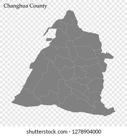 High Quality map of Changhua County is a municipality of Taiwan, with borders of the Local government areas