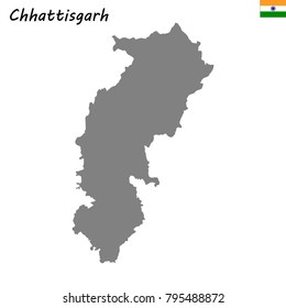 High Quality map of Chhattisgarh is a state of India