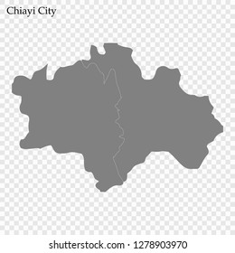 High Quality map of Chiayi City is a municipality of Taiwan, with borders of the Local government areas