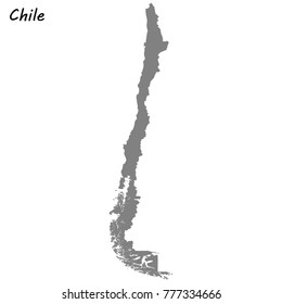 High quality map of Chile
