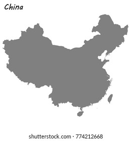 High quality map of China
