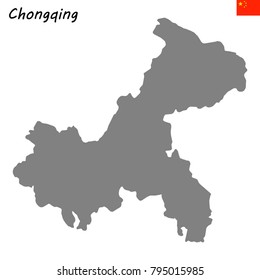 High Quality map of Chongqing is a province of China