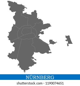 High Quality map of  is a city of Germany, with borders of districts