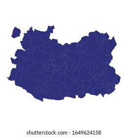 High Quality map of Ciudad Real is a province of Spain, with borders of the municipalities