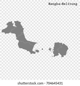 High Quality map of Coat of arms of Bangka–Belitung Islands is a province of Indonesia, with borders of the regency