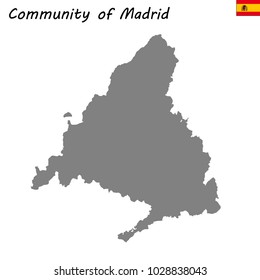 High Quality map of Community of Madrid is a autonomous community of Spain