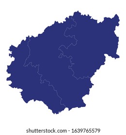 High Quality map of Correze is a department of France, with borders of the arrondissement
